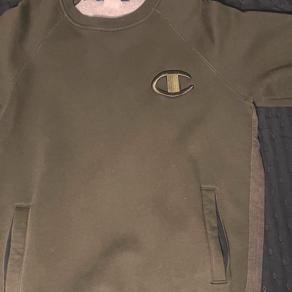 Champion Men's Khaki Crewneck Sweater